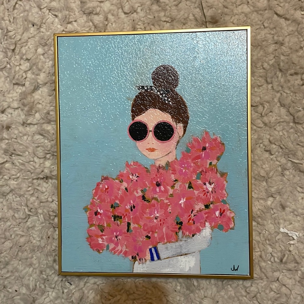 Girls room decor flower cute painting